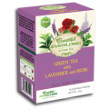 Sac à thé à la pyramide de thé vert aromatisé à la lavande Mélanges premium conformes à l&#39;environnement et à l&#39;environnement (FTB1510)